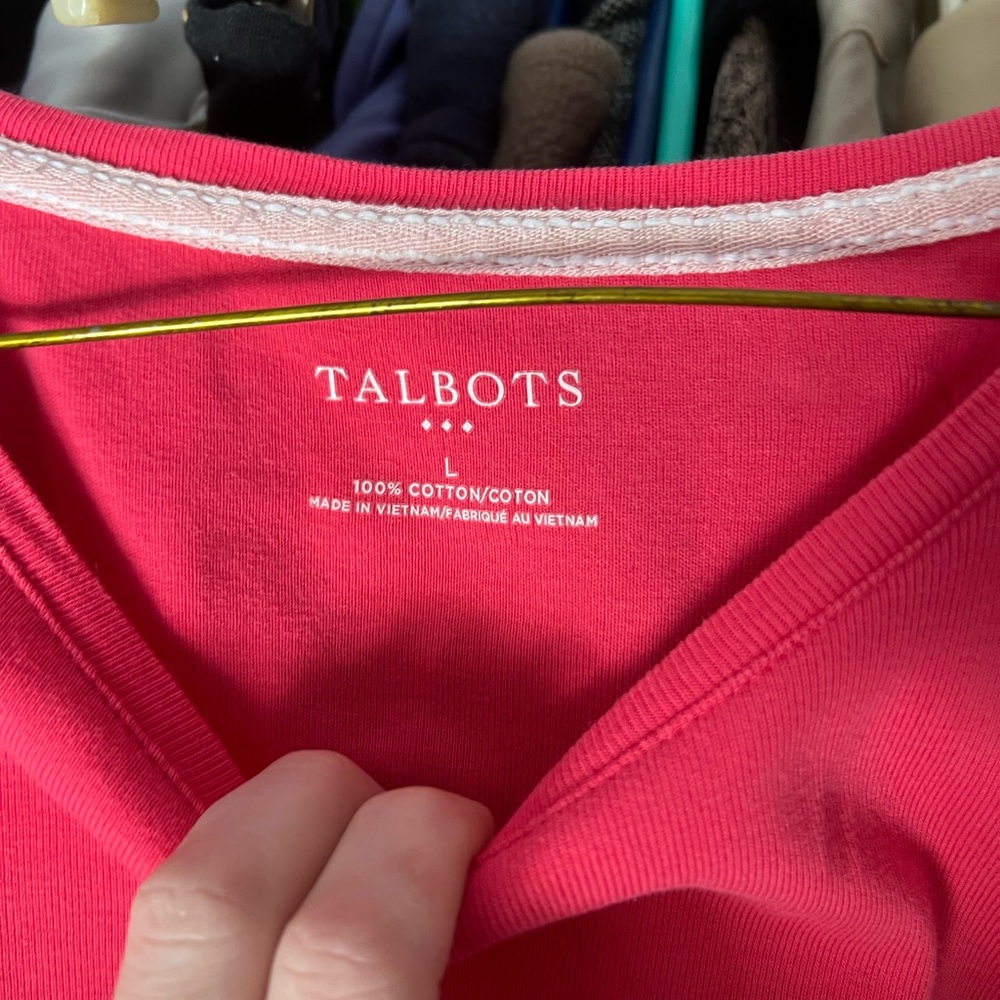 Talbots Vibrant Pink Cotton Tee